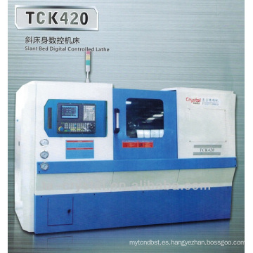 Precio de la máquina de taladro inclinado cama cnc torno máquina TCK420